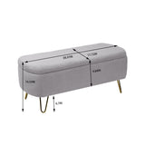 Storage Ottoman Bench For End Of Bed Legs, Modern Camel Faux Fur Entryway Bench Upholstered Padded With Storage For Living Room Bedroom
