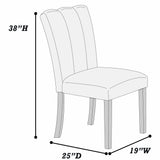 Upholstered Dining Chairs With Channel Tufting (Set of 2) - Black / Black / Neutral / Neutral