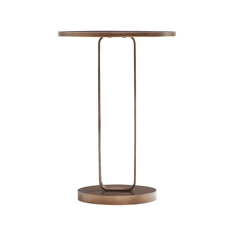 Tareel - Round Accent Table With Open Oval Pedestal - Antique Bronze