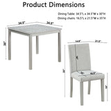 Dining Table Set With Crystal Decoration And Upholstered Chairs