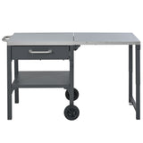 Foldable Outdoor Kitchen Cart With Storage For Patio