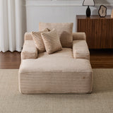 Oversized Chaise Lounge Chair Cozy Cloud Couch With 3 Throw Pillows And Wide Armrest