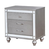 Contemporary Nightstand With Crocodile Textured Trim