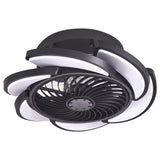 Bladeless Ceiling Fan With Remote Control, 6 Speeds Dimmable Light, Enclosed Low Profile For Living Room - Black