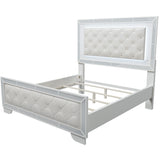 3 Piece Bedroom Set, Bed With LED Lights And 2 Nightstands