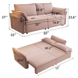 2 In 1 Convertible Sofa Bed, Multi Functional Living Room Furniture