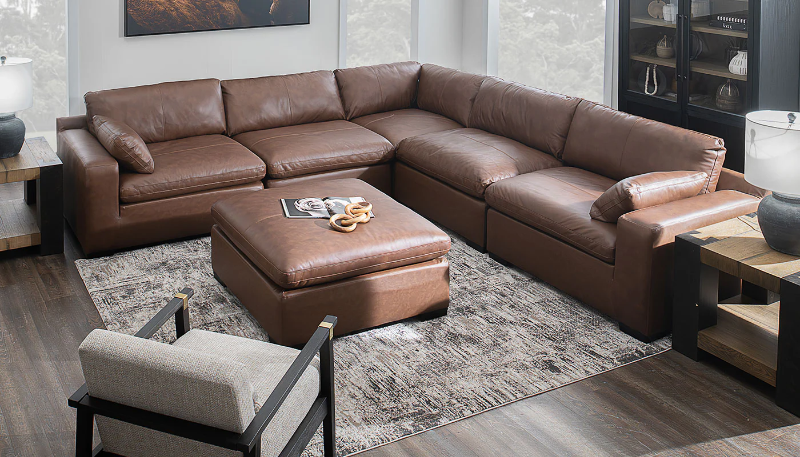 City Limits II 5-Piece Sectional & Ottoman - OTDSCL+ARCDSCLx2+RACDSCL+LACDSCL+WEDSCL