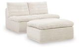 Fannin Armless Chair with Ottoman - PC8430431