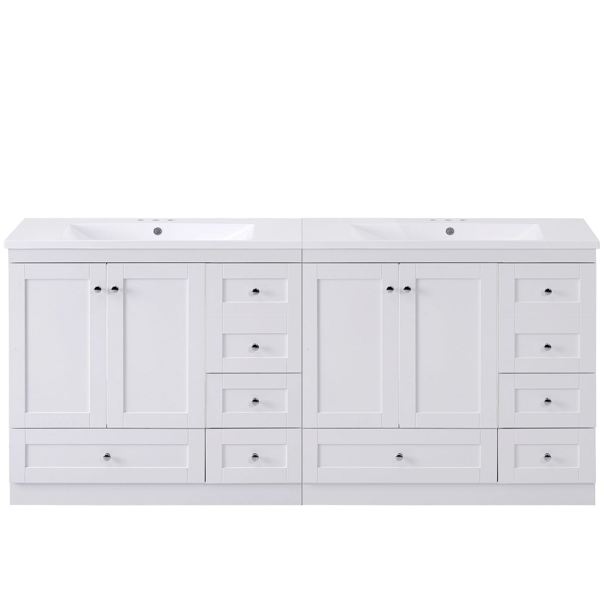 Shaker Free Standing Bathroom Vanity Cabinet & Sink, Soft Close Drawers, Soft Close Doors