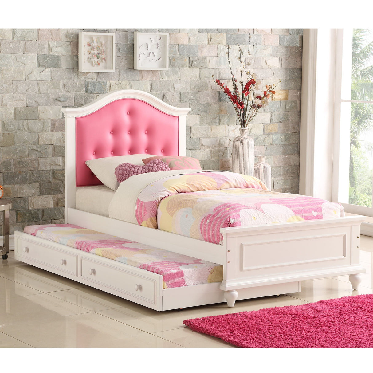 Contemporary Style Bed With Trundle