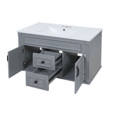 French Simple Style Wall Mounted Bathroom Cabinet With Sink