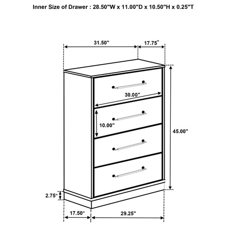 Edmondson - 4 Drawer Chest - Natural / Gray