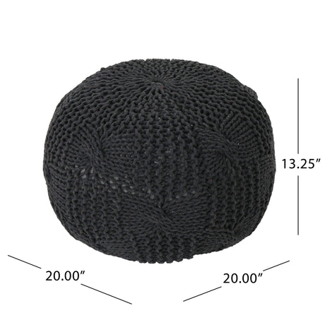 Bordeaux - Knitted Round Pouf