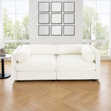 Stylish Sofa With Storage Seat And Cylindrical Backrest