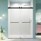 Frameless Double Sliding Shower Door In, Thick Tempered Glass, Reversible Installation