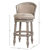 Barrel Back Stool With Swivel