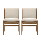 Contemporary Dining Chair Set Upholstered Fabric With Rubberwood Frame