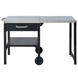 Foldable Outdoor Kitchen Cart With Storage For Patio