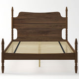 Retro 4 Poster Platform Bed Frame With Curved Tall Headboard