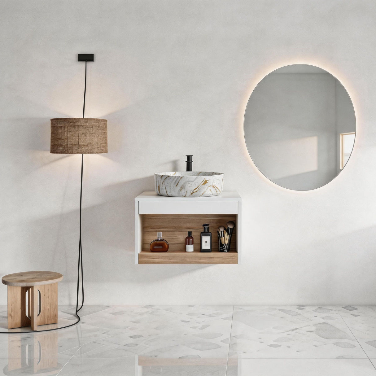 Floating Bathroom Vanity With Vessel Sink