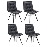 Tufted Back Dining Chairs (Set of 4) - Black