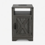 Farmhouse Nightstand, Charging Station & Storage