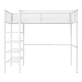 Loft Bed With 4 Tier Shelves And Storage