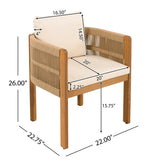 Outdoor Dining Set & Table And Rope Chairs