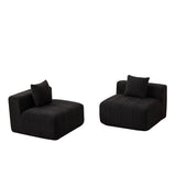 Modular Sectional Sofa With 2 Pillows, Symmetrical Design