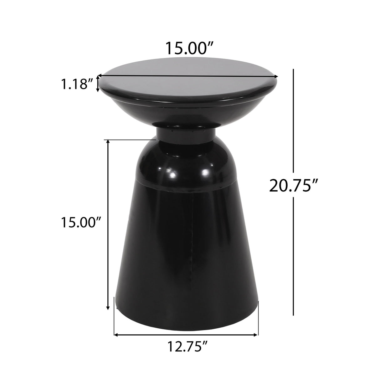 Outdoor Modern Metal End Large Table