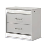 Glam - 2 Drawer Nightstand & LED Lighting - White