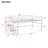 Loft Bed With Storage Stairs And Metal Frame