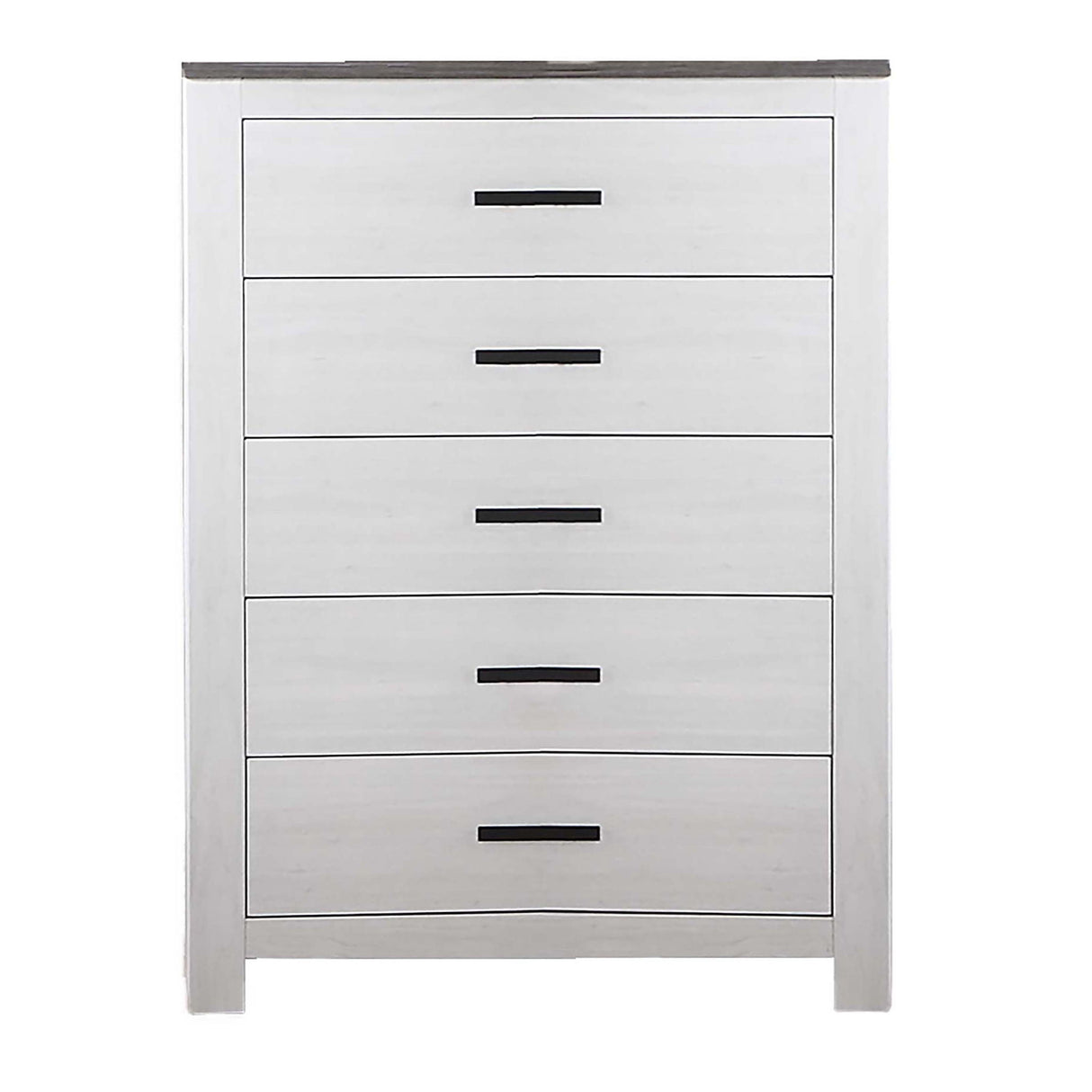 1 Piece Chest 2 Tone Sleek Bar Bedroom Furniture - White
