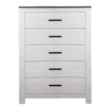 1 Piece Chest 2 Tone Sleek Bar Bedroom Furniture - White