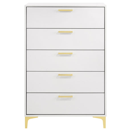 Karena - Rectangular 5 Drawer Chest - White