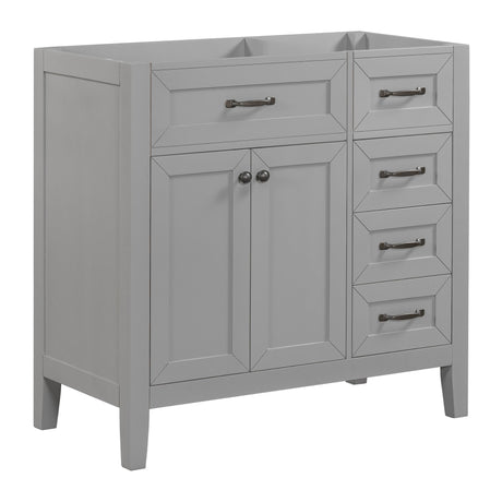 Modern Bathroom Vanity Base Only, 2 Doors And 3 Drawers