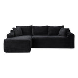 Cloud Modular Sectional Sofa Couch With L-Shape Chaise, Upholstered Couches For Living Room - Black