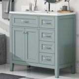 Modern Bathroom Vanity With Sink, Freestanding Design With Drawers And Doors