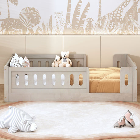 Platform Bed With Guardrail