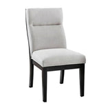 2 Tone Chairs With Tapered Legs (Set of 2) - Beige / Black / Black