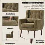 Modern Accent Chair, Arm Chairs For Living Room, Upholstered Mordern Armchair, Comfy Soft Padded Lounge Chair In Small Space, Bedroom, With Pillow, Solid Wood Leg