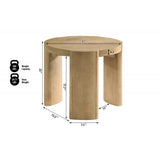 21" Kepler Drift Round End Table, Living Room 1 Piece Sofa Side Table With Curved Legs - Driftwood