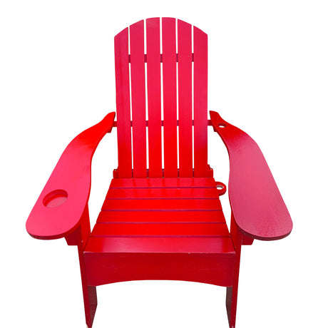 Outdoor Or Indoor Wood Adirondack Chair With An Hole To Hold Umbrella, On The Arm