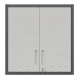 Metal Wall Mounted Tool Storage Cabinet With 2 Locking Doors, Adjustable Shelf, And Drawer