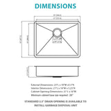 Undermount Sink, Low Depth Single Bowl