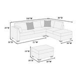Sectional Sofa Set With Reversible Left / Right Chaise And Matching Cocktail Ottoman