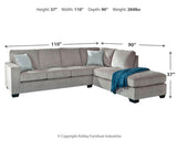 Altari 2-Piece Sleeper Sectional with Chaise - 87214S3