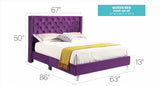 Upholstered Nailhead Trim Chic Bed