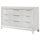 9 Drawer Dresser Cabinet With Picture Framed Fronts - White