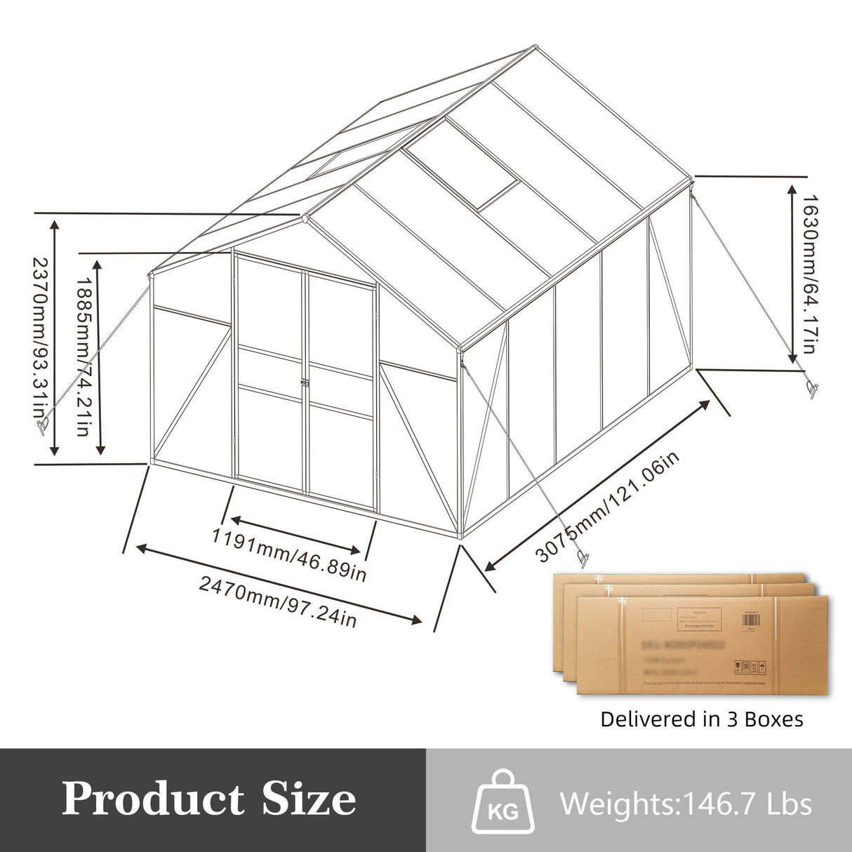 Gain Height Windproof house All Season Outdoor Garden Shelter